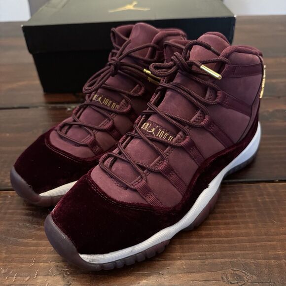 Air Jordan 11 Retro GG Heiress Velvet Maroon Shoes - Picture 2 of 11